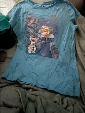 Disney Blue Frozen Elsa & Olaf Short Sleeve Tee